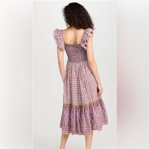 Mille Plus Olympic Heirloom Midi Dress mini floral Ruffle Cotton smocked Size XL - Picture 4 of 13